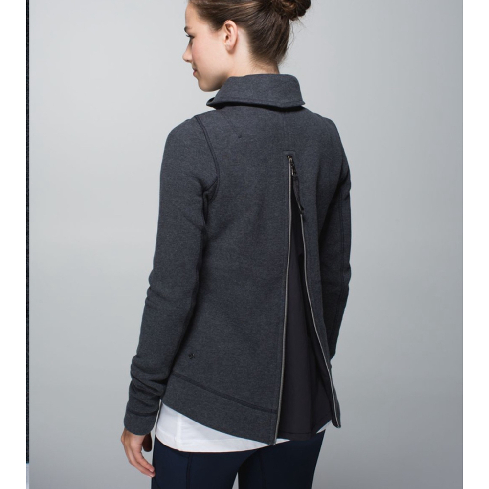 Lululemon En Route Jacket Size 6 Gray Fill Zip Fleece Zip Back - Picture 2 of 11